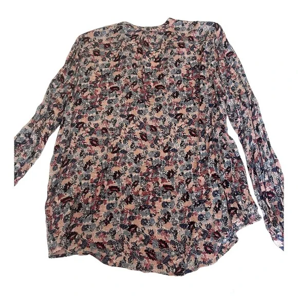 Lucky Brand Women L Floral Blouse Top Lightweight breathable cute - Picture 9 of 10